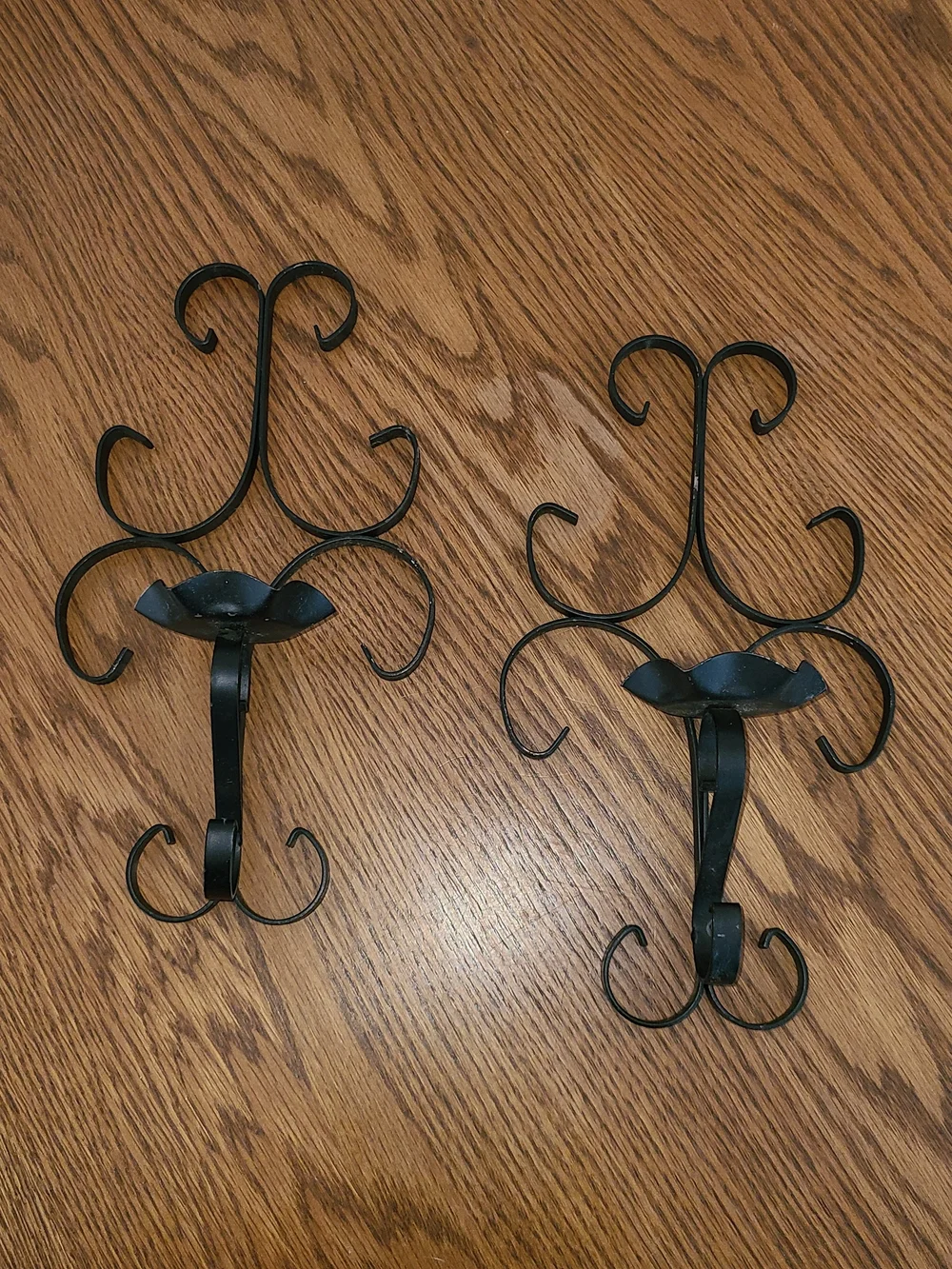 Vintage - Candle Wall Sconce Black Wrought Iron